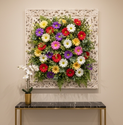 Квіти на стіні штучні