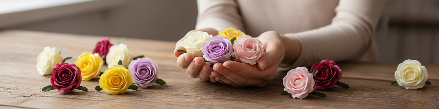 Голівки рози штучної