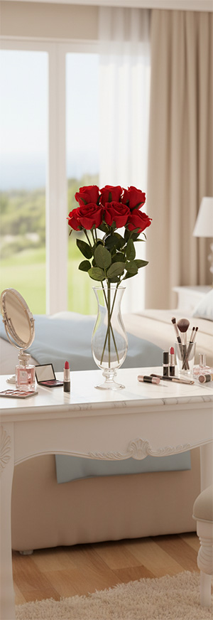 Квіти в вазі троянди